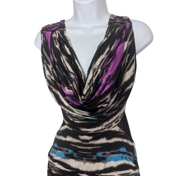 Bebe Dress Womens XXS Y2K Bodycon Mini Party HOCO Stretchy Clubwear Mesh Cut Out - Picture 5 of 12